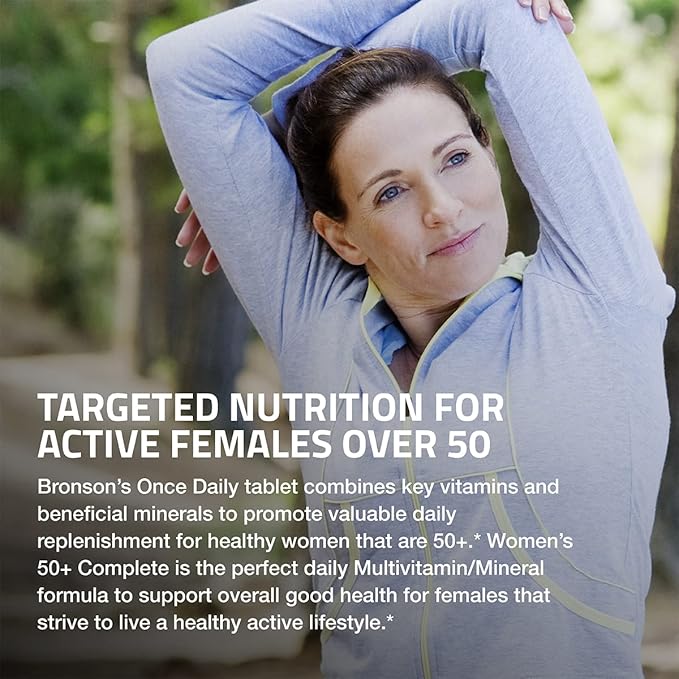 Bronson ONE Daily Women’s 50+ Complete Multivitamin Multimineral, 180 Tablets-SeraviaPure