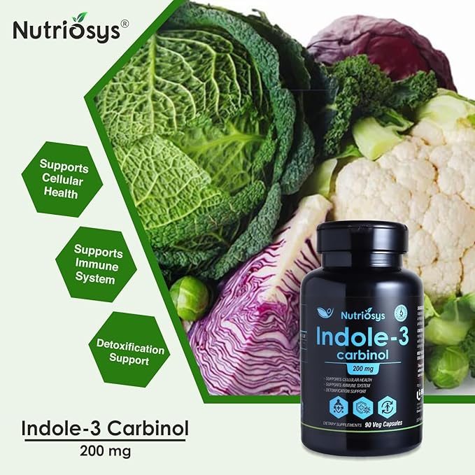 Indol-3 Carbinol 200mg 90 Veggie Capsules, Dietary Supplement for Healthy System, Vitamin Capsules for Men, Women and Adults, Multivitamins Capsules, Vitamin Supplements.-SeraviaPure