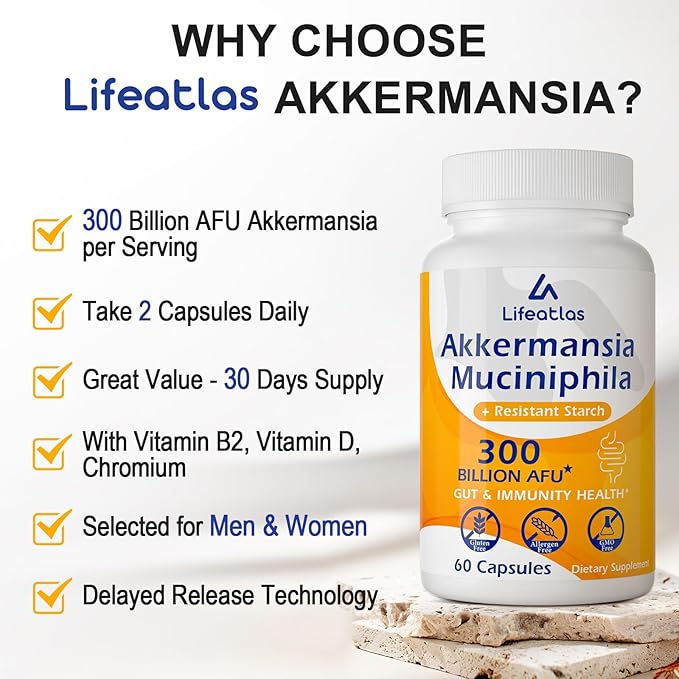 GLP-1 Supplement | 300 Billion AFU Akkermansia Muciniphila, Akkermansia Probiotic for Women Men, Akka Superbiotics for GLP-1 Production, Digestive, Gut, Immunity, Enhances Gut Lining Function, 4 Packs-SeraviaPure