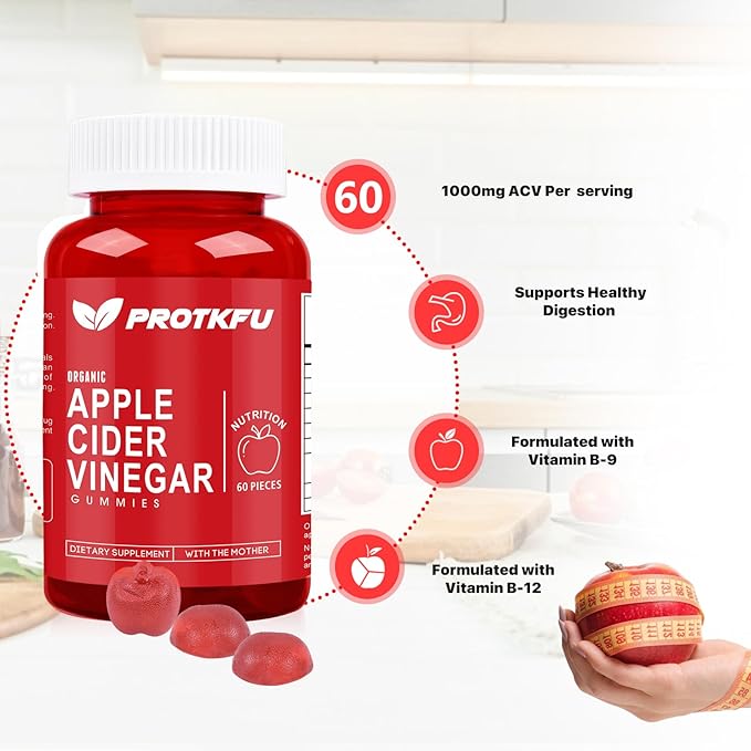 Apple Cider Vinegar Gummies, 120 Count Max Strength 1000mg ACV Gummies with Vitamin B12 & B6 Gummies, for Metabolism, Digestion, Detox, Gut & Immune Health, Vegan & Non-GMO, Gelatin-Free-SeraviaPure