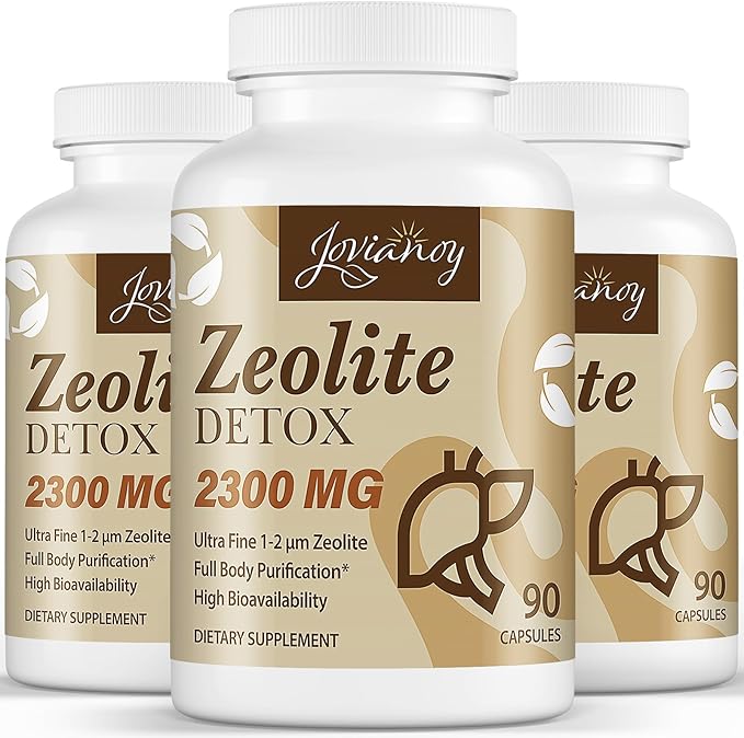 2300 MG Zeolite Detox Capsules, Organic Activated Charcoal, Bentonite Clay, 1-2 µm Clinoptilolite, Maximum Absorption, Gut Liver Detox Cleanse Full Body for Women Men, 270 Capsules-SeraviaPure
