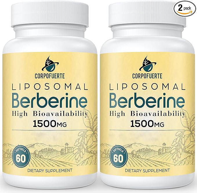 Liposomal Berberine HCl 1500 mg - Berberine Supplement for Women and Men (2 Pack)