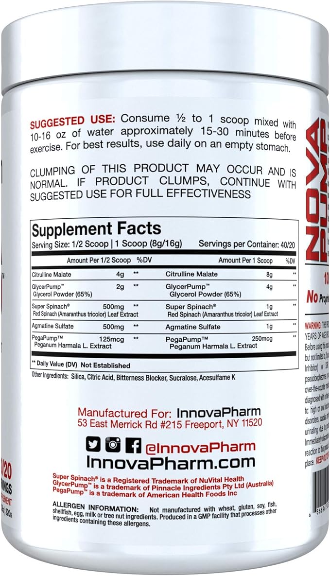 InnovaPharm NOVAPUMP (Unflavored) 320 Grams