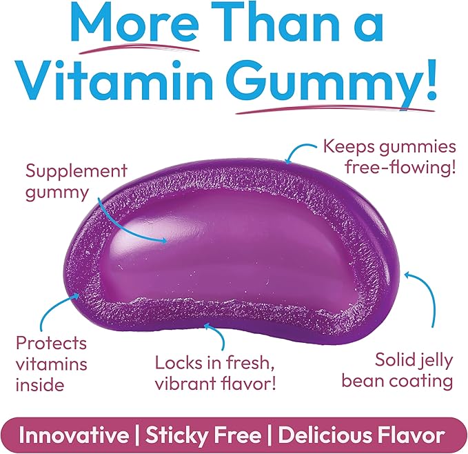 Multivitamin Jelly Bean Gummies with Zinc for Men and Women, Immune Support Dietary Supplements for Adults, Vegetarian, 120 Berry Blast Jelly Beans, Kosher-SeraviaPure