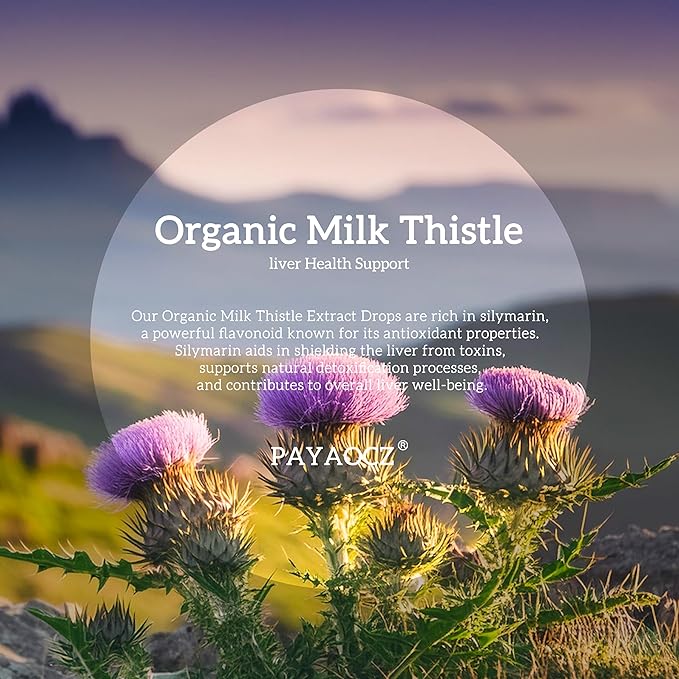 (2 Pack) Milk Thistle Liquid Drops Silymarin 1000mg, Liver Supplement Detox & Cleanse with Dandelion & Artichoke, Milk Thistle Organic Extract for Support Repair Liver Health, Vegan, Non-GMO, 1 Fl Oz