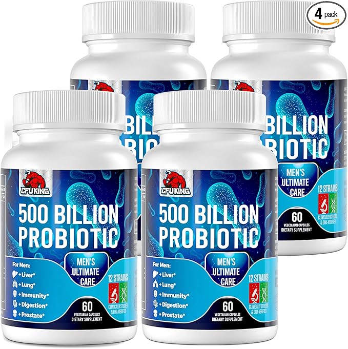 Probiotics for Men, 500 Billion CFU & 12 Strains Mens Probiotic, Men Probiotics with Turmeric, Cranberry, Goji, Gut Health for Men, Probiotics for Men Digestive Health, Immune Bloating, 120-Day Supply-SeraviaPure