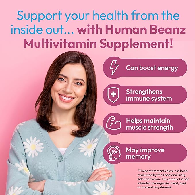 Multivitamin Jelly Bean Gummies with Zinc for Men and Women, Immune Support Dietary Supplements for Adults, Vegetarian, 120 Berry Blast Jelly Beans, Kosher-SeraviaPure