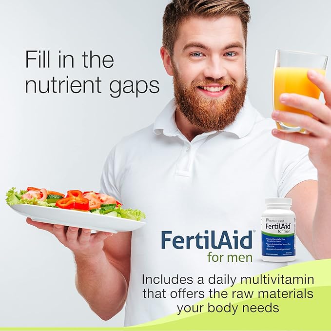 Fairhaven Health 3 Month Supply FertilAid for Men Prenatal Male Fertility Supplement | Count and Motility Support Pre Conception for Him | Fertility Support Includes, Zinc, and Folate | 90 Capsules-SeraviaPure
