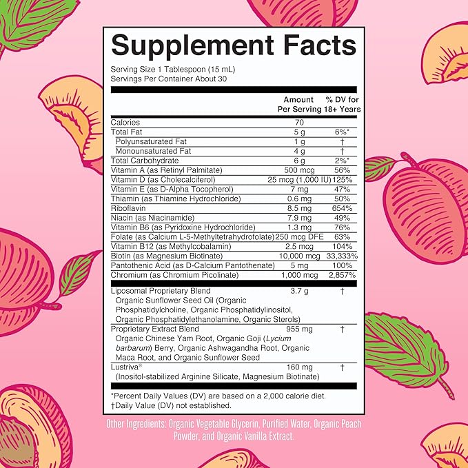 MaryRuth Organics Women's Multivitamin Lustriva Hair Growth Liposomal | Biotin | Vitamin D, B | Clinically Tested for Thicker Hair, Fine Lines, Skin Care | Ages 18 | Hair Vitamins | 15 Fl Oz-SeraviaPure