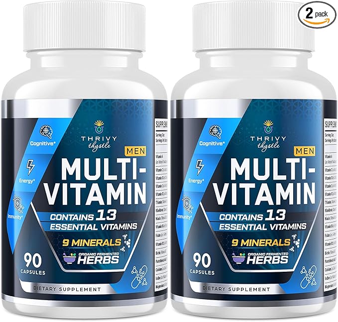 Mens Multivitamins 50 plus - Daily Multivitamin for Men with Fermented Herbal Extracts & 43 Nutrients - Mens Vitamins Multivitamin Supports Memory & Brain, Energy, Bone Health - Supports for Men 18+-SeraviaPure