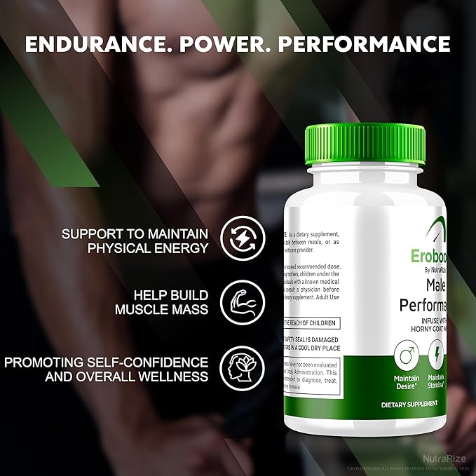 (2 Pack) Eroboost Supplement for Men, Eroboost Male Supplement, Daily Nutrition to Support Peak Performance and Overall Wellness, Official Ero Boost Formula Reviews (120 Capsules)-SeraviaPure