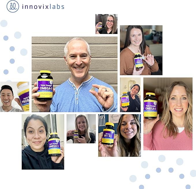 InnovixLabs Triple Strength Omega 3 Fish Oil Supplement, 900 mg, Pure EPA DHA Omega 3 Supplement Brain and Joints, Burpless Omega-3 for Women and Men with Enteric Coating, 200 Capsules-SeraviaPure