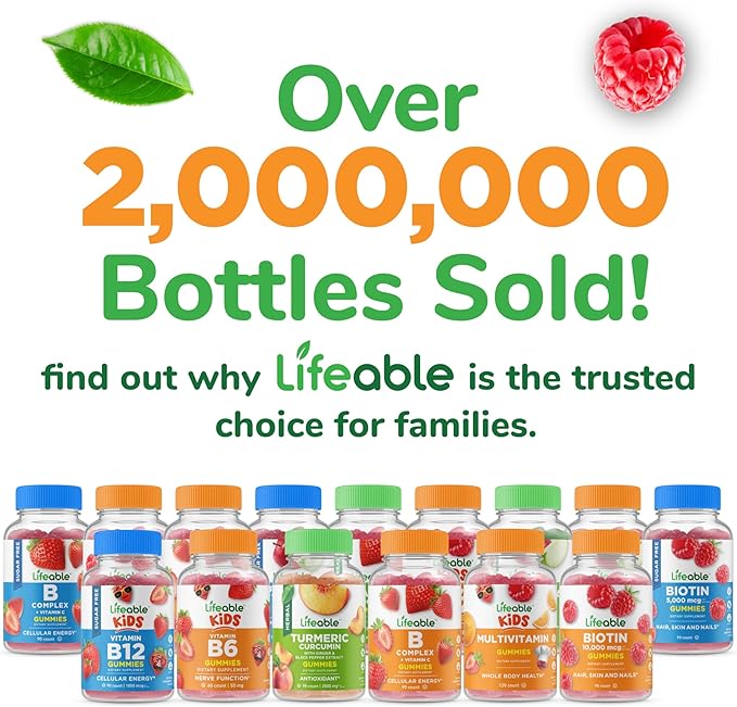 Lifeable Sugar Free Multivitamin Gummies | with Vitamin A, C, D, E, Niacin, B6, Folate, B12, Biotin, Pantothenic Acid, Iodine, Zinc | Great Tasting Adult Multivitamin Gummy | 90 Gummies-SeraviaPure