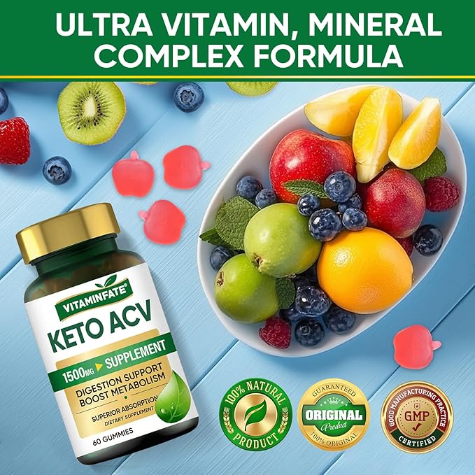 Keto ACV Gummies Advanced 1500 mg - 120 Gummies Keto Apple Cider Vinegar Gummies Supports Metabolism, Energy & Immune Support Balance for Men & Women-SeraviaPure