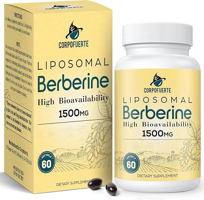 Liposomal Berberine HCl 1500 mg - Berberine Supplement for Women and Men (1 Pack)