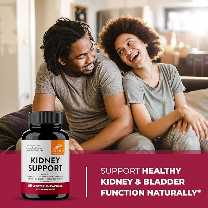 Sandhu's Kidney Cleanse Detox & Support Supplement for Men and Women | with Cranberry Extract | Helps Support Kidney & Urinary Tract Health | 60 Vegetarian Capsules (Pack of 3)-SeraviaPure