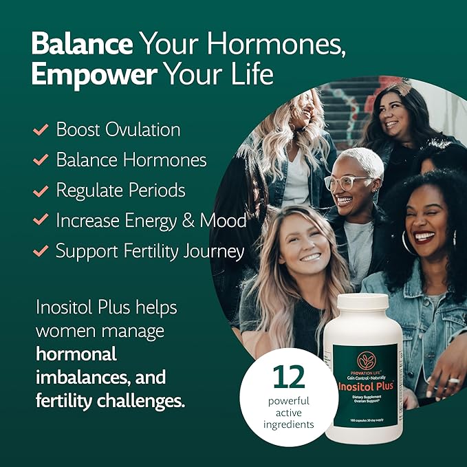 Inositol Plus Supplement for Women | Ovarian Health, Hormone Balance, Fertility, Ovulation | 40:1 Myo-Inositol D-Chiro & 12 Ingredients | Developed by Medical Doctor | 120 Capsules-SeraviaPure