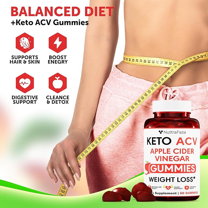 Keto ACV Gummies Advanced Weight Loss - ACV Keto Gummies for Weight Loss for Women and Men - Keto Gummies Supplement - Detox & Cleanse, Digestion - Apple Cider Vinegar - 1 Pack-SeraviaPure