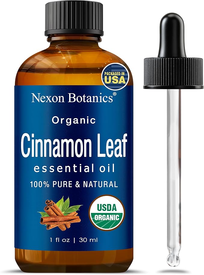 Organic Cinnamon Essential Oil 30 ml - Pure, Natural Oils for Aromatherapy, Diffusers, DIY, Candle and Soap Making Scent - Nexon Botanics