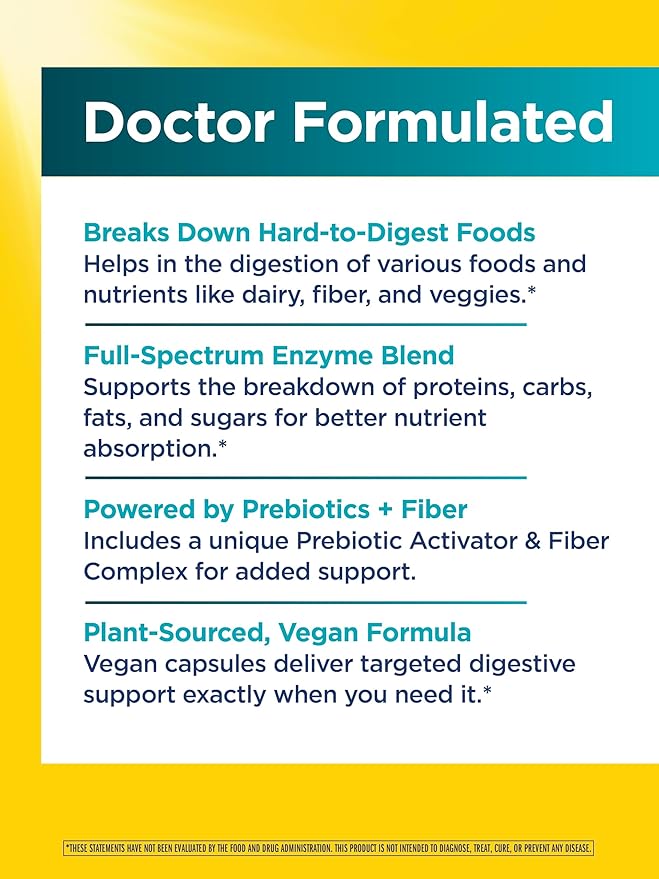 Renew Life Florazyme Digestive Enzymes with Probiotics | Doctor Formulated | Helps Occasional Gas, Bloating & Discomfort | Digestive & Immune Health | Dairy Free | 90 Vegan Capsules