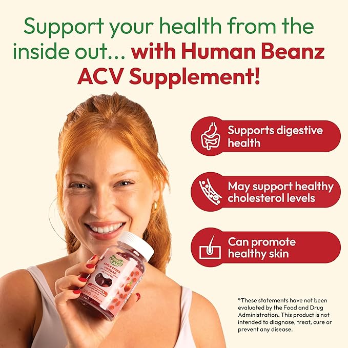Apple Cider Vinegar Jelly Bean Gummies with The Mother and Ginger, Vegetarian Dietary Supplements for Men and Women, Digestive Health Support, 120 Apple Blast Jelly Beans, Kosher-SeraviaPure