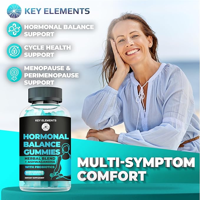 PMS Gummies Hormonal Balance Supplements For Women - Probiotic PMS Vitamins Menstrual Cramp Relief, Hot Flashes Menopause Support - PMS Relief with Dong Quai, Chasteberry, Black Cohosh & Ashwagandha-SeraviaPure