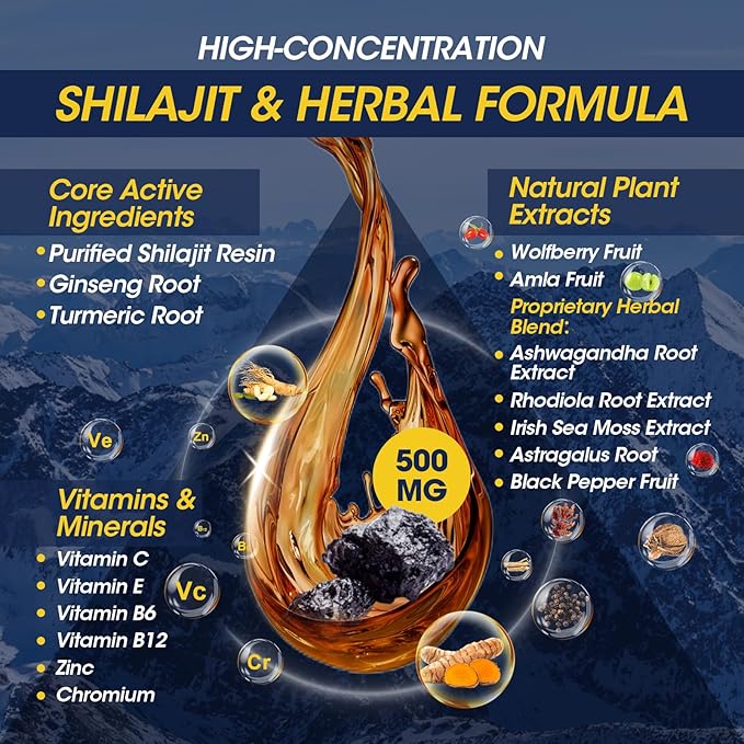 (2 Pack) 16-in-1 Himalayan Shilajit Drops for Men and Women, Ashwagandha, Ginseng, Turmeric, Rhodiola, Amla, Sea Moss, Liquid Vitamin Supplement with 85+ Trace Minerals and Fulvic Acid, 2 FL Oz-SeraviaPure