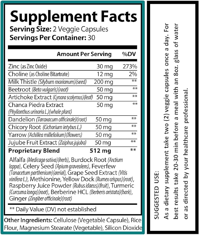 Hybrid Nutraceuticals Liver Cleanse Detox & Repair - Milk Thistle, Artichoke Extract, Dandelion Root