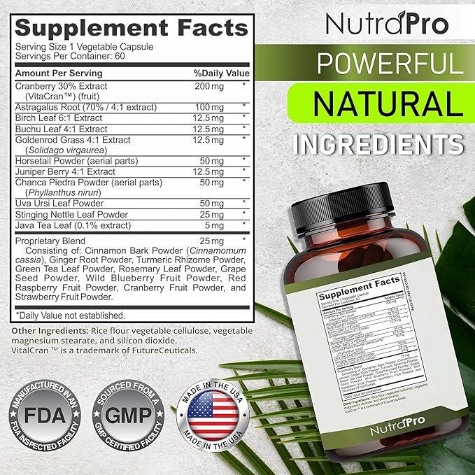 NutraPro Kidney Cleanse Detox & Repair and Bladder Support- Kidney Support Supplement for Kidney Restore with Chanca Piedra,Cranberry, Juniper Berries for Detox and Bladder Health.60 Day Supply.