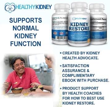 Kidney Restore Kidney Cleanse and Kidney Health Supplement to Support Normal Kidney Function, Vitamins for Kidney Health 60 caps - 2 Pack-SeraviaPure