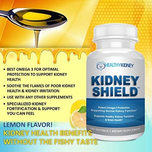 Kidney Shield 120 Caps Kidney Supplement to Support Normal Kidney Function and Support Kidney Health for Kidney Cleanse Omega 3 - (3 Pack)-SeraviaPure