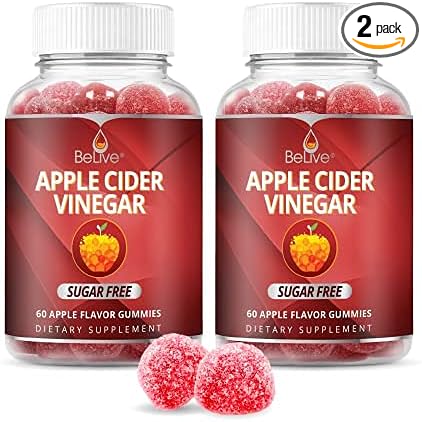 BeLive Apple Cider Vinegar Sugar Free Gummies – Great for Digestion & Healthy Diet - Gluten Free, No Glucose Syrup, ACV Gummies Alternative to Capsules & Drink (120 Ct) – 2 Pack-SeraviaPure