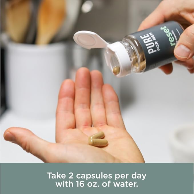 Pure for Men Detox Supplement, Reset | Promotes Digestive & Gut Health, Helps Remove Toxins & Supports Immune System, Colon Cleanse | 30 Capsules-SeraviaPure