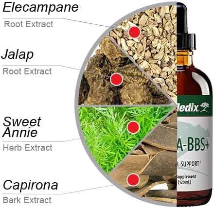 NutraMedix Nutra-BBS+ - Herbal Supplement for Microbial, Antioxidant and Immune Support - with Elecampane + Jalapa Root, Artemisia Annua and Capirona Bark (4 oz)