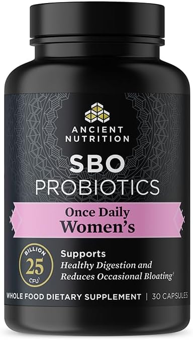 Probiotics for Women by Ancient Nutrition, Once Daily Women's Probiotics 30ct, Digestive Support and Reduces Occasional Bloating, Made with Chaste Tree Berry and Amla Berry, 25 Billion CFUs*-SeraviaPure
