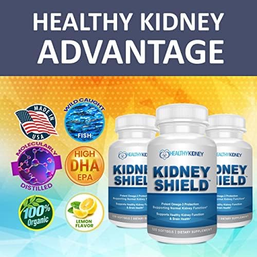 Kidney Shield 120 Caps Kidney Supplement to Support Normal Kidney Function and Support Kidney Health for Kidney Cleanse Omega 3 - (3 Pack)-SeraviaPure