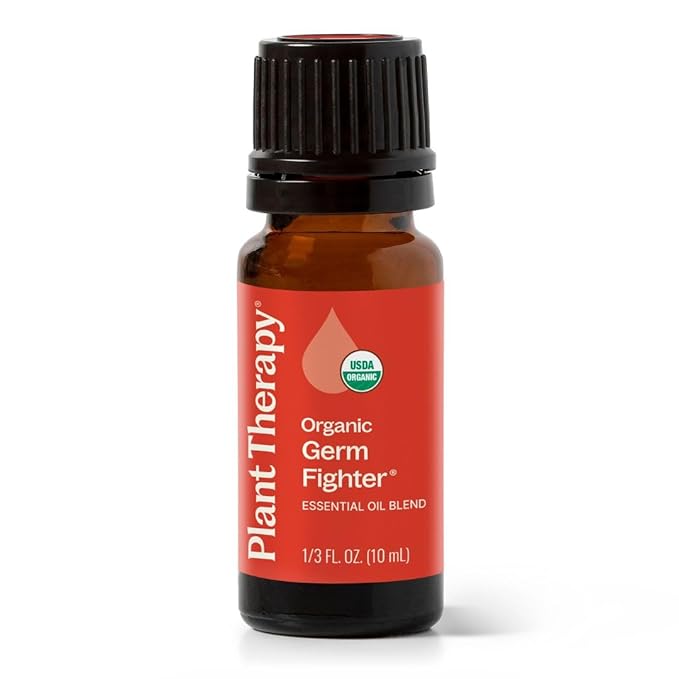 Plant Therapy Organic Fighter Essential Oil Blend 100% Pure, Undiluted, Therapeutic Grade 10 mL (1/3 oz)