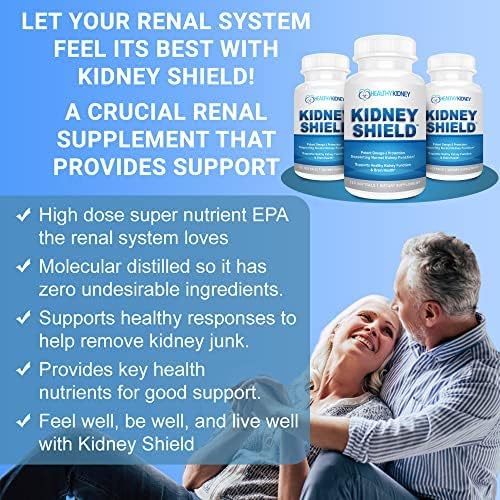 Kidney Shield 120 Caps Kidney Supplement to Support Normal Kidney Function and Support Kidney Health for Kidney Cleanse Omega 3 - (3 Pack)-SeraviaPure