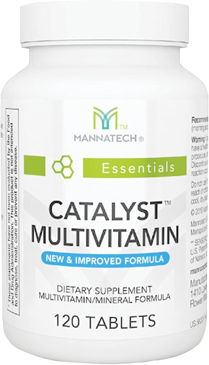 Mannatech Catalyst Multivitamin 120 Tablets, Maximize Your Multivitamin. Provides Antioxidants Vitamin A, Vitamin C, and Vitamin E, Now with Ashwagandha to Support You Physically and Emotionally-SeraviaPure