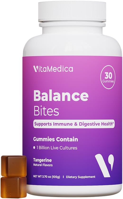 VitaMedica Balance Bites - Probiotic Gummies for Digestive Support, Immune & Gut Health - 1 Billion CFU No Refrigeration Required - 30 Gummies-SeraviaPure
