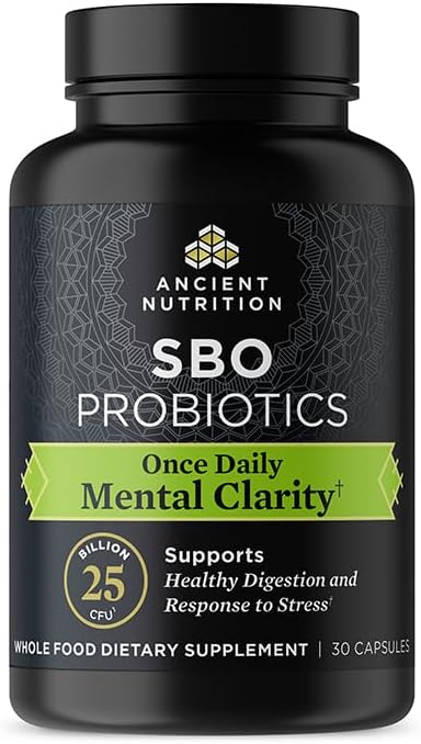 Probiotics for Mental Clarity by Ancient Nutrition, Once Daily Probiotics 30Ct, Helps Promote Mental Clarity and Concentration, Supports Healthy Energy and More Restful Sleep, 25 Billion CFUs*-SeraviaPure