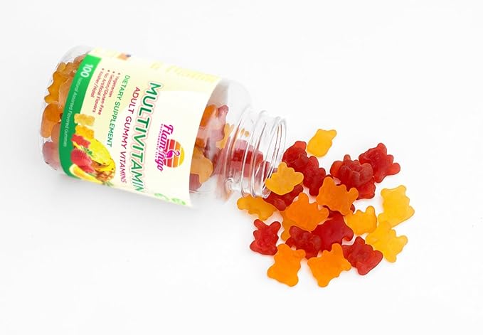 Multivitamin Gummies | Vegan Friendly, Kosher Halal NO Gluten or Gelatin, no GMO| for Men, Women & Kids| 3 Natural Flavors | Vitamins C, B3, B12, Biotin, Zinc & More| 100 Gummies-SeraviaPure