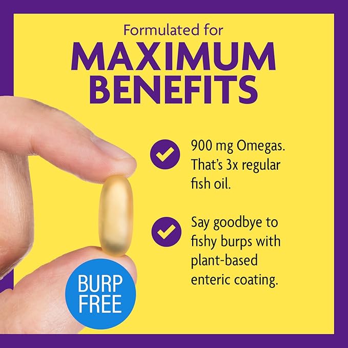 InnovixLabs Triple Strength Omega 3 Fish Oil Supplement, 900 mg, Pure EPA DHA Omega 3 Supplement Brain and Joints, Burpless Omega-3 for Women and Men with Enteric Coating, 200 Capsules-SeraviaPure