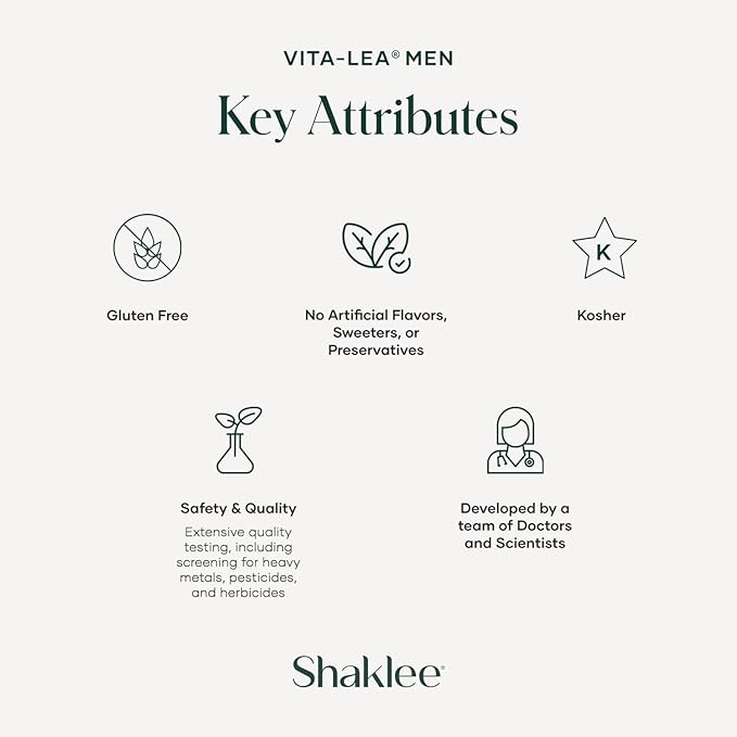 Shaklee - Vita-Lea® Men High Potency Multivitamin and Multimineral - Supports Heart, Immune, Bone, and Joint Health - Formulated for Men's Unique Needs - Includes Vitamin C, D, and E - 240 Tablets-SeraviaPure