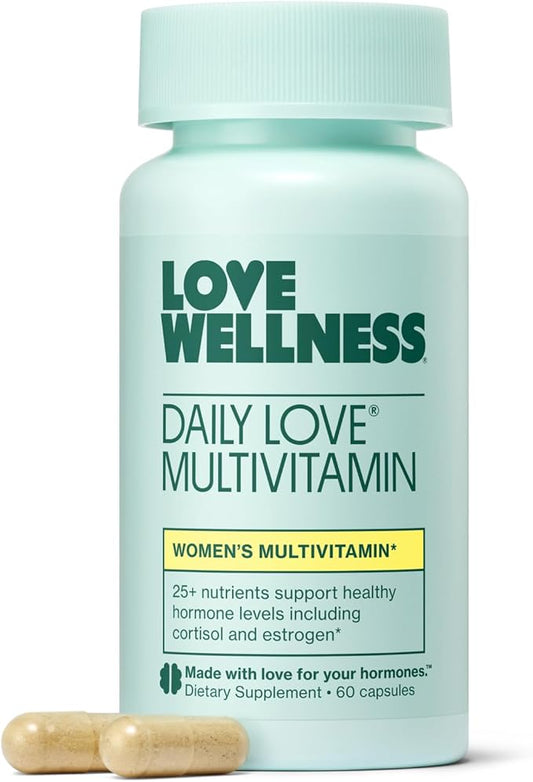Love Wellness Daily Love Multivitamin for Women | Supports Energy, Cortisol, Immune Health, Stress Relief, & PMS | Complete with Vitamin D, C, Iron, Calcium, Zinc, & Biotin, Magnesium | 60 Count-SeraviaPure
