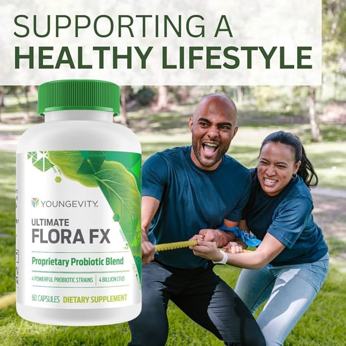 Youngevity Ultimate Flora FX Probiotic Supplement - 4 Bottles 60 Capsules Per Bottle-SeraviaPure