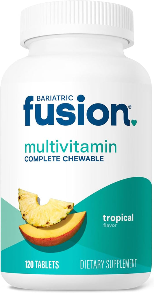 Bariatric Fusion Tropical Complete Chewable Bariatric Multivitamin with Iron for Bariatric Surgery Patients Including Gastric Bypass and Sleeve Gastrectomy - 120 Tablets-SeraviaPure