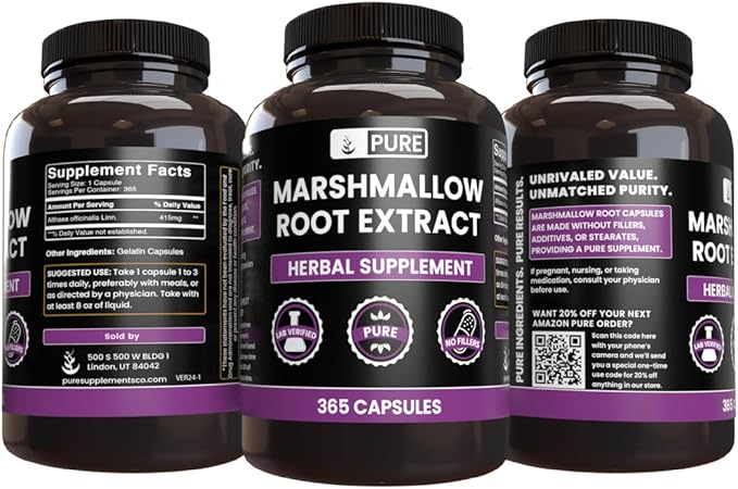 Pure Original Ingredients Marshmallow Root (365 Capsules) No Magnesium Or Rice Fillers, Always Pure, Lab Verified