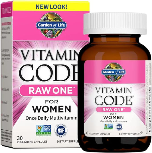 Garden of Life Multivitamin for Women, Vitamin Code Raw One for Women, Once Daily, Whole Food Iron, Probiotics for Womens Health, Gluten Free Vegetarian, 30 Count-SeraviaPure