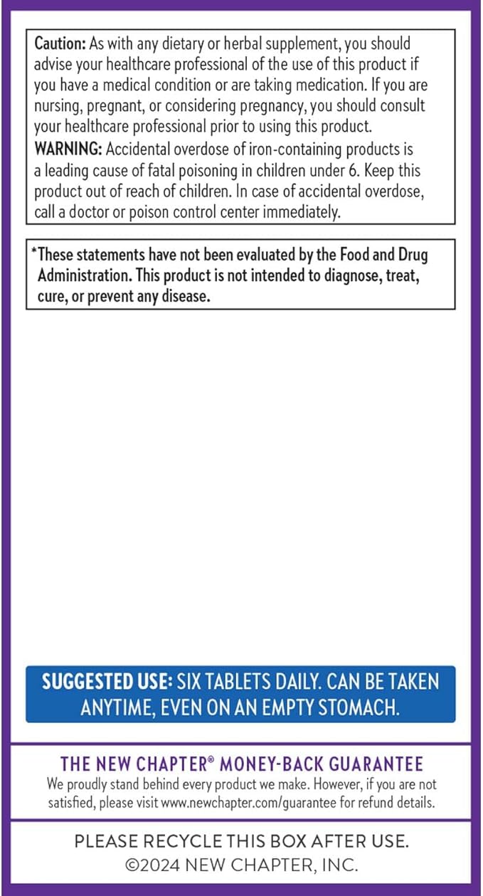 New Chapter Tiny Tabs Multivitamin with 20+ Nutrients for Immune, Cellular Energy & Stress Support, Including Vitamin D3 + B Vitamins, 192 Count-SeraviaPure